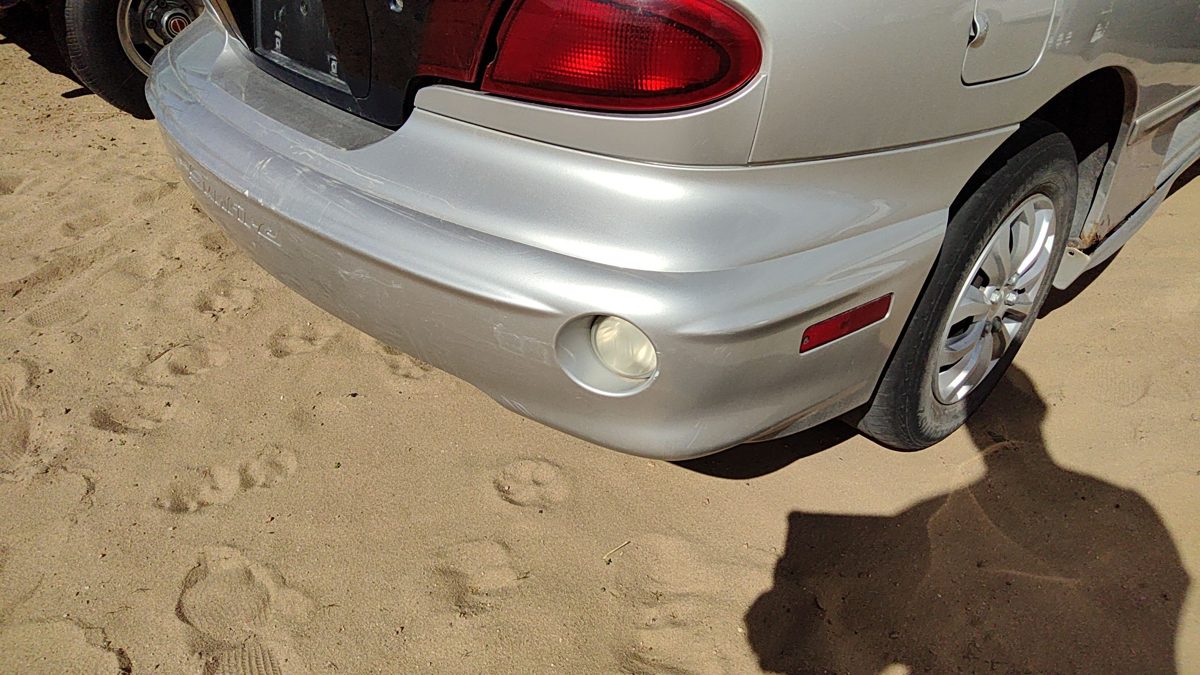 00-02 Pontiac Sunfire Rear Bumper Cover Assembly Back Silver 95U 2 Door Coupe