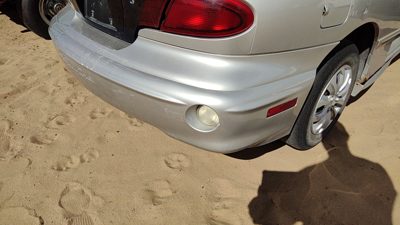 00-02 Pontiac Sunfire Rear Bumper Cover Assembly Back Silver 95U 2 Door Coupe