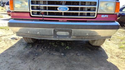 1987-91 Ford F150 Chrome Front Bumper Assembly With Mount Brackets Impact Strip