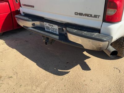 99-07 Chevy Silverado 2500 Chrome Rear Bumper With Mount Brackets Oem White 50U