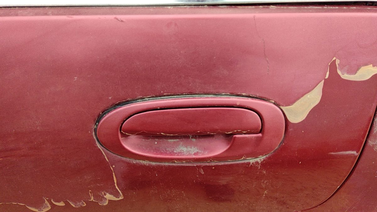 1997 Ford Escort Driver Left Rear Outside Door Handle Oem Back Red