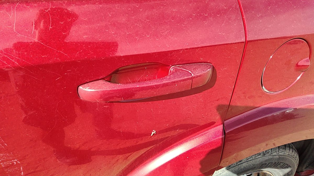 09-10 Dodge Journey Driver Left Rear Outside Door Handle Back Inferno Red Prh