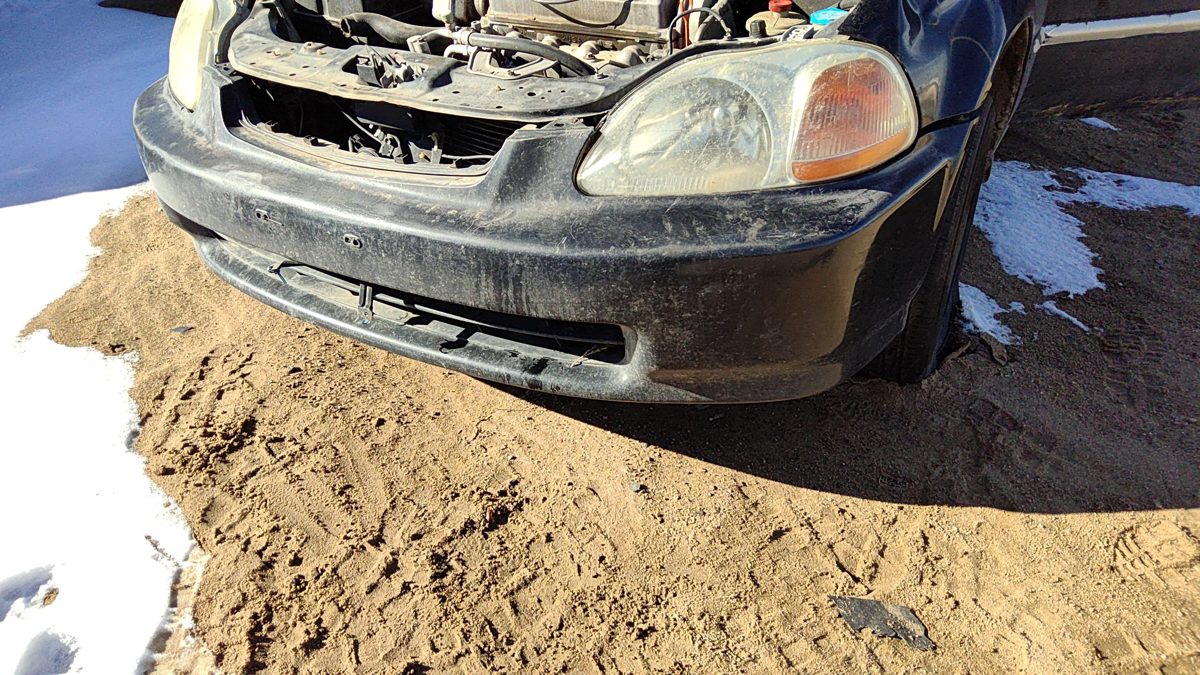 1996-1998 Honda Civic Front Bumper Cover Assembly Oem Black 4802120