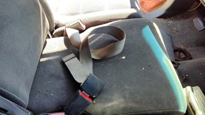 2002-2007 F250 Super Duty Center Seat Belt Assembly Oem Gray