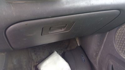 01-02 Ford Explorer Sport Trac Glove Box Assembly Complete Door With Latch Gray