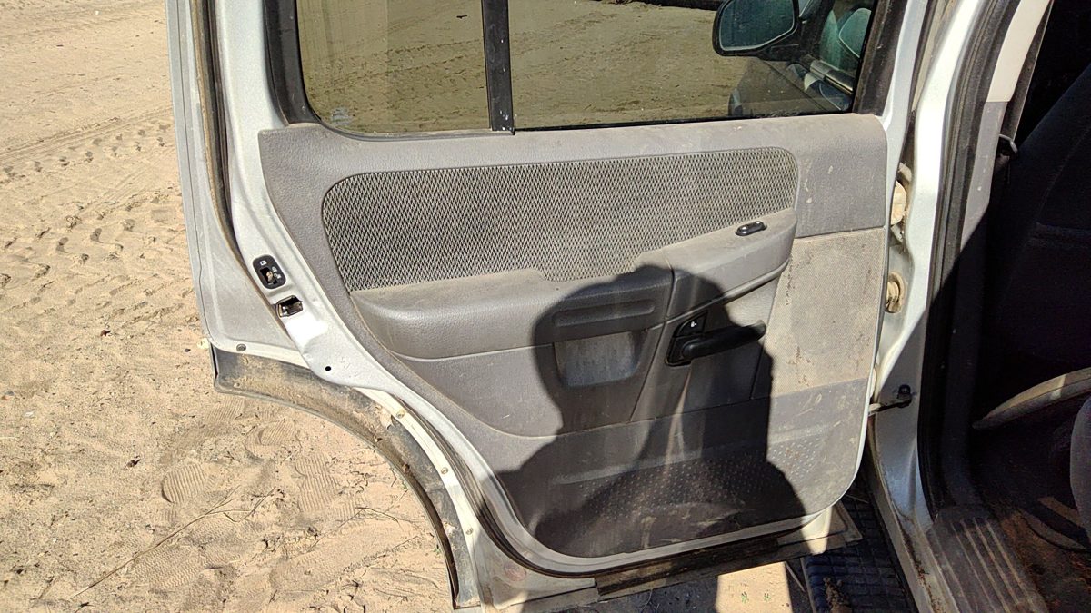 02 Ford Explorer Driver Left Rear Inside Door Trim Panel With Switches Back Gray