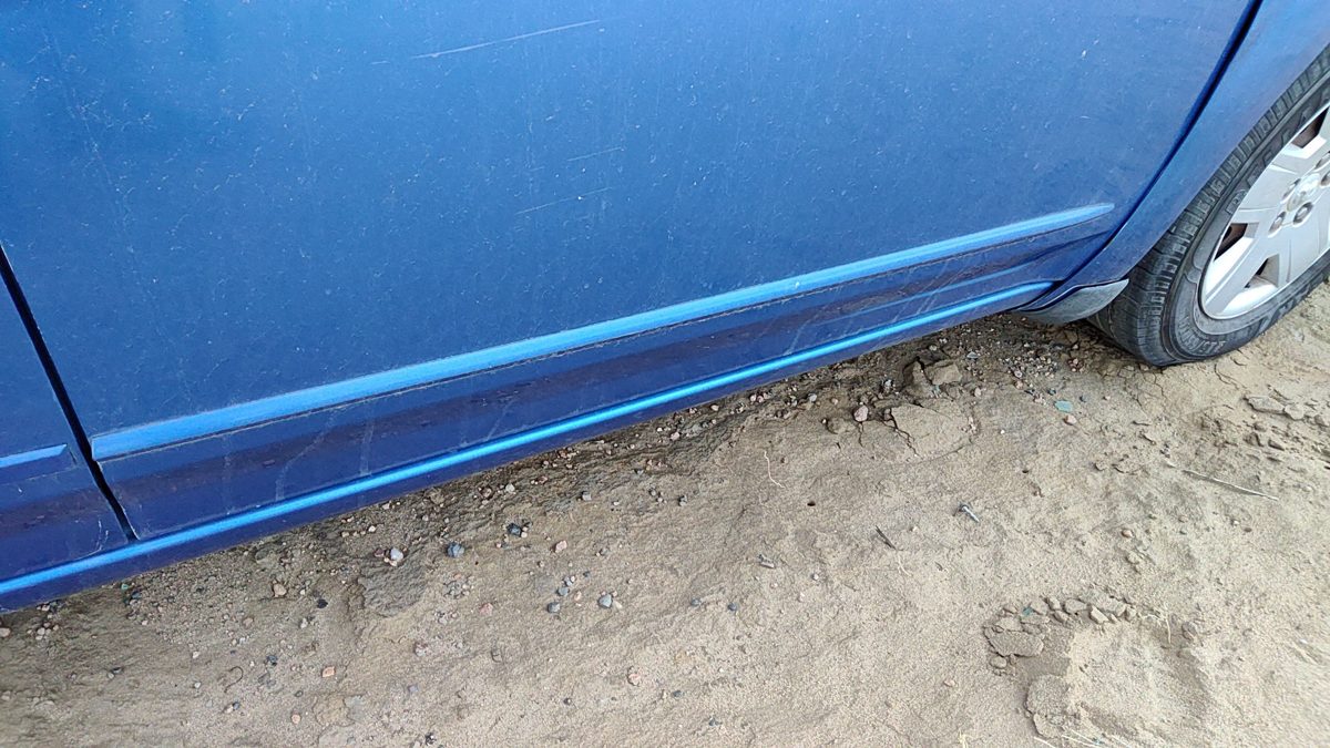 08-14 Dodge Avenger Passenger Right Front Moulding From Door Trim Strip Blue Pbd