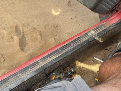 1987-1988 Toyota FX Driver Left Lower Sill Step Moulding Trim Panel Gray