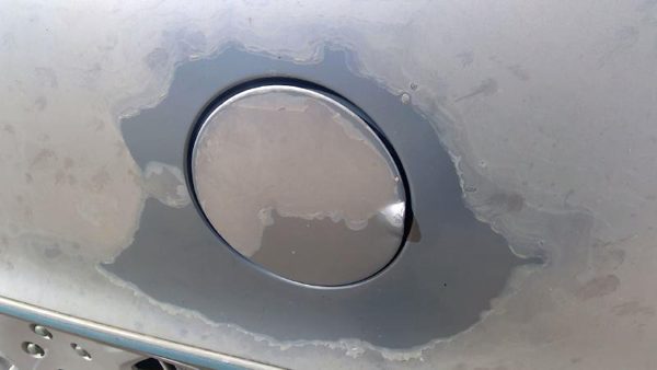1991-1996 Chevy Caprice Fuel Tank Door With Hinge Gas Lid Oem Filler Blue — photo 2
