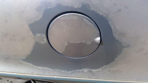 1991-1996 Chevy Caprice Fuel Tank Door With Hinge Gas Lid Oem Filler Blue — photo 5