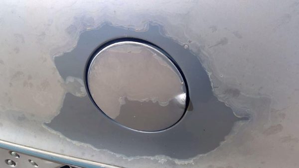 1991-1996 Chevy Caprice Fuel Tank Door With Hinge Gas Lid Oem Filler Blue — photo 3