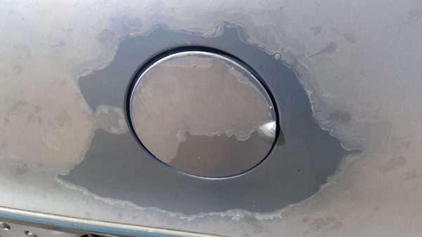 1991-1996 Chevy Caprice Fuel Tank Door With Hinge Gas Lid Oem Filler Blue — photo 4