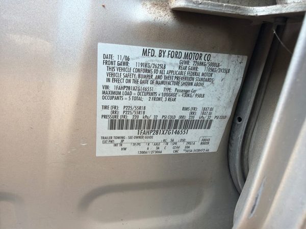 2007 Ford Fivehundred Crossmember/cradle/undercarria AWD — photo 6