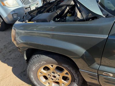 1999-2004 Jeep Grand Cherokee Driver Left Front Fender Oem Green 55135901Ac