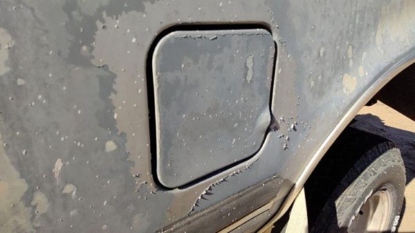 87-91 Ford F150 Fuel Tank Door With Hinge Gas Lid Oem Filler Silver — photo 2