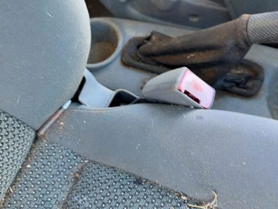 04-05 Aveo Passenger Right Front Seat Belt Buckle Receiver Oem Bucket Gray 82C