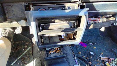 1988-1989 Honda Civic Trim Bezel Around Radio Surround Dash Panel Oem Blue Sedan