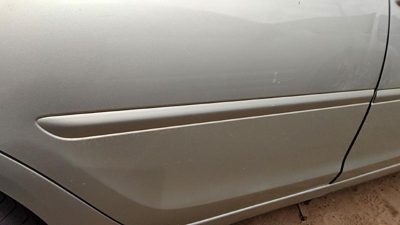 02-06 Camry Passenger Right Rear Moulding From Door Back Trim Strip Lunar Mist