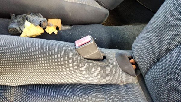 2005 Ford Crown Vic Driver Left Front Seat Belt Buckle Receiver Oem Black — photo 2