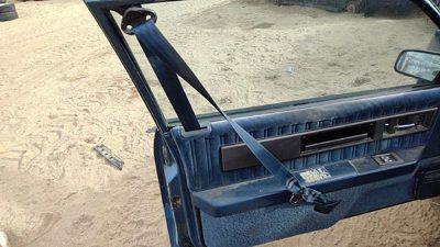 88-91 Cutlass Calais Driver Left Front Seat Belt Retractor Shoulder Blue 2 Door