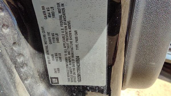 2009 Pontiac G6 Vehicle Unit Complt. Ebony 193 Black 58U 3.6L AT — photo 4