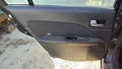 10-12 Fusion Driver Left Rear Door Trim Panel With Switches Back Charcoal Black