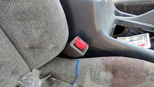 1994-1995 Honda Accord Passenger Right Front Seat Belt Buckle Receiver Oem Gray — photo 2