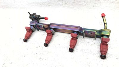 00-02 Nissan Sentra Complete Fuel Rail With Injectors Set Loaded Oem 1.8L Gxe