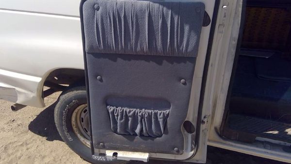 92-97 Ford Van E150 Passenger Right Rear Inside Door Trim Panel Only Back Gray — photo 1