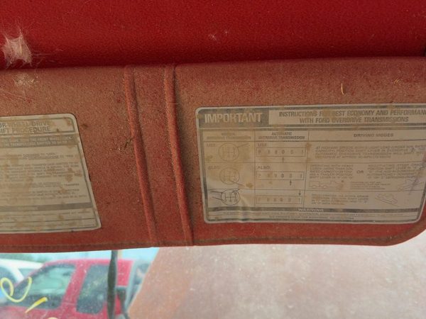 1987-1991 Ford F150 Driver Left Sun Visor Oem Red — photo 6