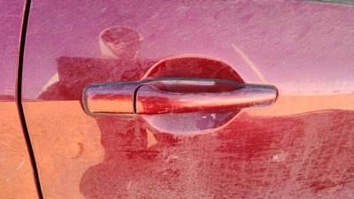 2003-2006 Mitsubishi Outlander Passenger Right Rear Outside Door Handle Back Red