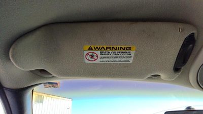 2001-2002 Dodge Caravan Driver Left Sun Visor Oem 0Tr97tl2ab
