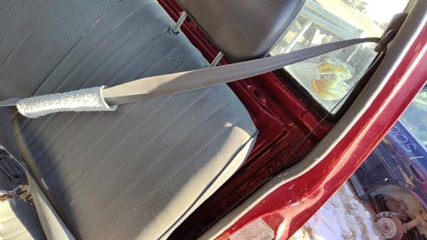95-97 Nissan Hardbody Driver Left Front Seat Belt Retractor Oem Shoulder Gray — photo 3