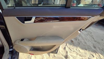 12-13 C300 Passenger Right Rear Door Trim Panel With Switches Back Beige 125