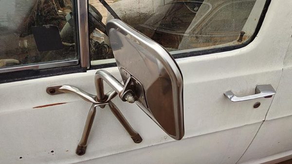 1974 Dodge Van B200 Driver Left Side Mirror Door Mounted Chrome Oem White — photo 3