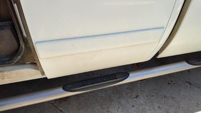 07-08 Silverado 2500 Driver Left Rear Moulding From Door Back Trim White 50U