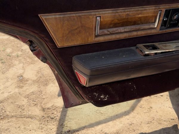 85-90 Buick Park Ave Driver Left Rear Door Trim Panel With Switches Back Red — photo 2