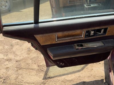 85-90 Buick Park Ave Driver Left Rear Door Trim Panel With Switches Back Red