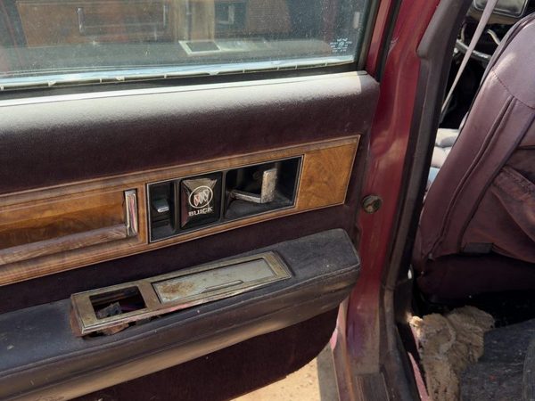 85-90 Buick Park Ave Driver Left Rear Door Trim Panel With Switches Back Red — photo 3