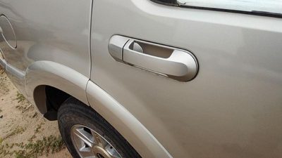 03-05 Lincoln Aviator Passenger Right Rear Outside Door Handle Back Silver Jp