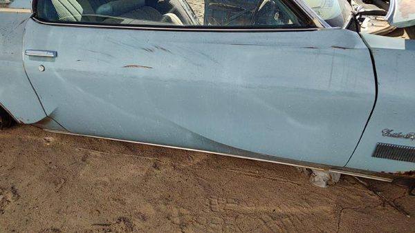 1975 RH Cutlass Supreme Passenger Right Front Door Shell OEM Blue 2 Door Coupe — photo 3