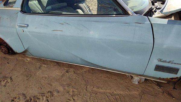 1975 RH Cutlass Supreme Passenger Right Front Door Shell OEM Blue 2 Door Coupe — photo 2