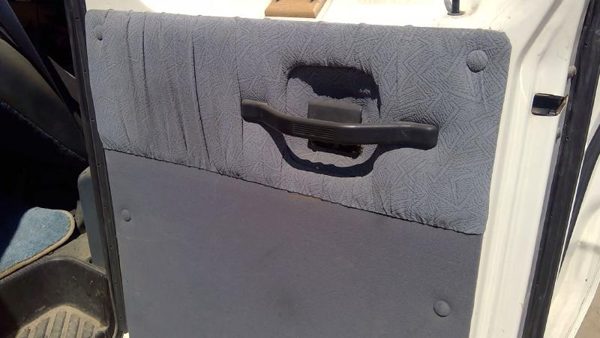 92-96 Ford Van E150 Passenger Right Rear Inside Door Trim Panel Only Back Gray — photo 10