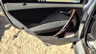 2004 Bmw X3 Driver Left Rear Door Trim Panel With Switches Back Gray 51423412989