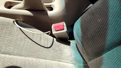 1994-1997 Honda Accord Driver Left Front Seat Belt Buckle Receiver Oem Gray F