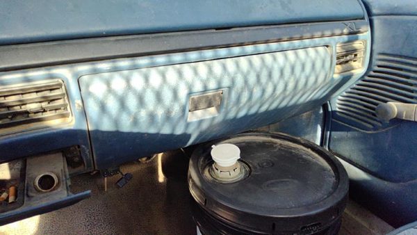95-97 Ford F350 Glove Box Assembly Complete Door With Latch Oem Blue — photo 2