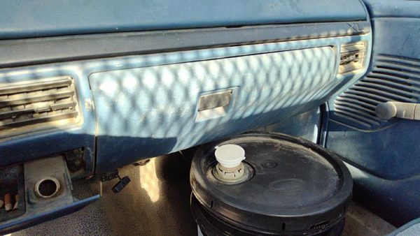 95-97 Ford F350 Glove Box Assembly Complete Door With Latch Oem Blue — photo 1