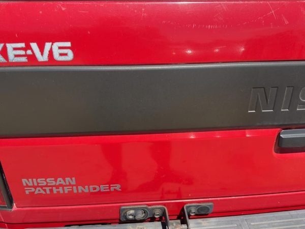 90-95 Nissan Pathfinder Hatch Trim Surround Panel Tail Liftgate Finish Red OEM — photo 2