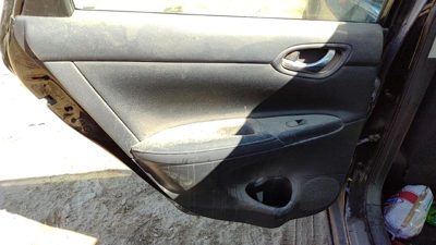 15-19 Sentra Driver Left Rear Door Trim Panel With Switches Back Charcoal G