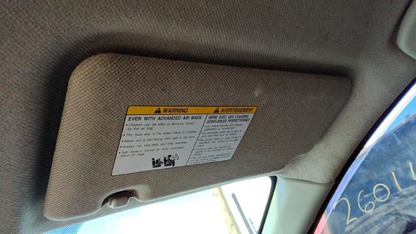 2007-2011 Nissan Versa Passenger Right Sun Visor Oem Charcoal G 96400Em21A — photo 1